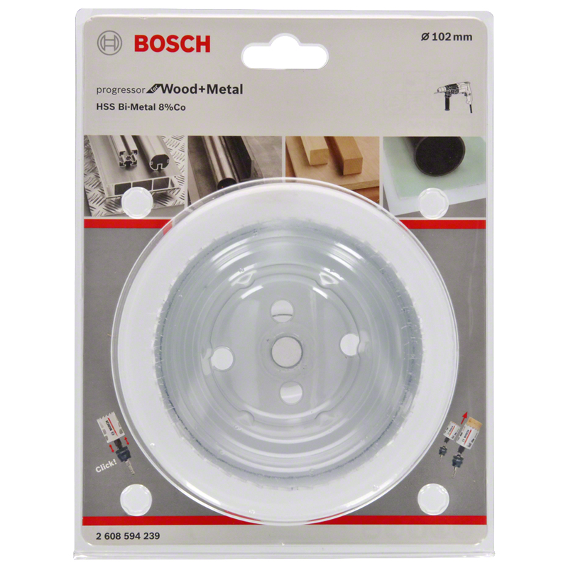 Carota Bimetal-Cobalt, 102 mm, BOSCH PROGRESSOR, pentru metal, plastic, lemn