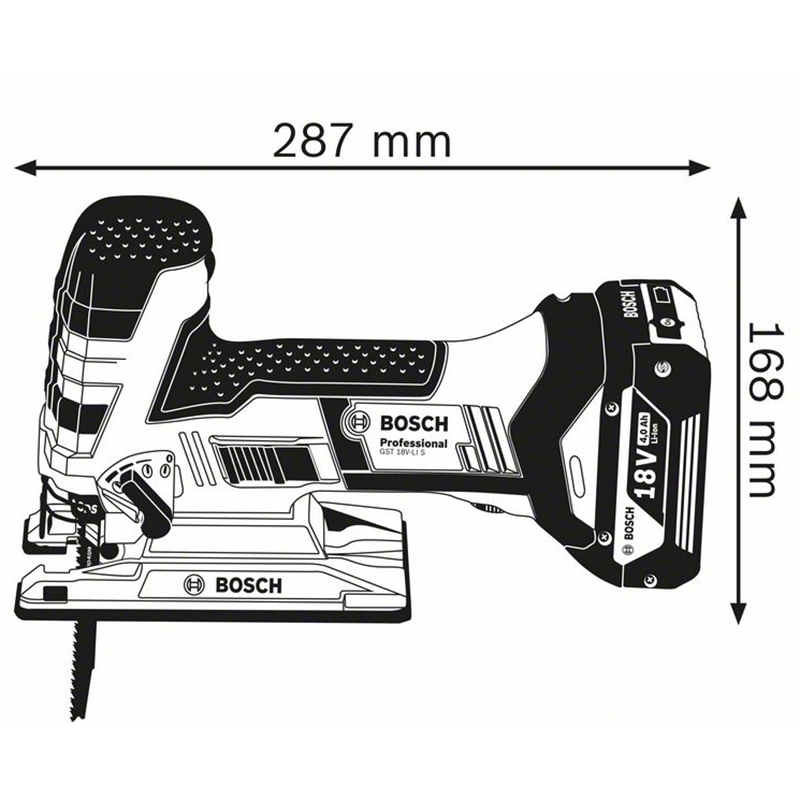 Fierastrau vertical (pendular) cu acumulatori 18V, 4 Ah, tip GST 18 V-LI S
