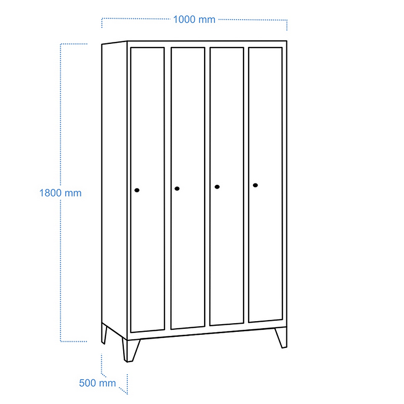 Dulap pentru vestiar PROJECT 4SLIM AC