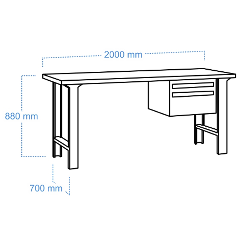 Banc de lucru profesional 2m, WB NEW 2000 H2