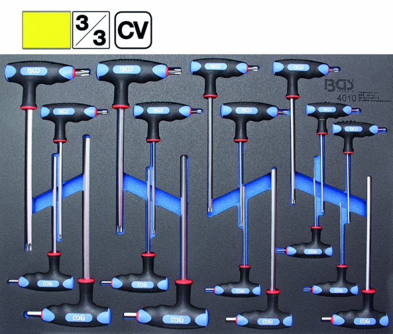 Organizator pentru carucior maner T, Hexagon Interior & Torx, 18 pcs, 3/3 sertar