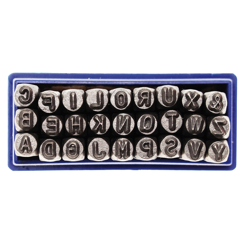 Set poansoane alfabet, 8 mm