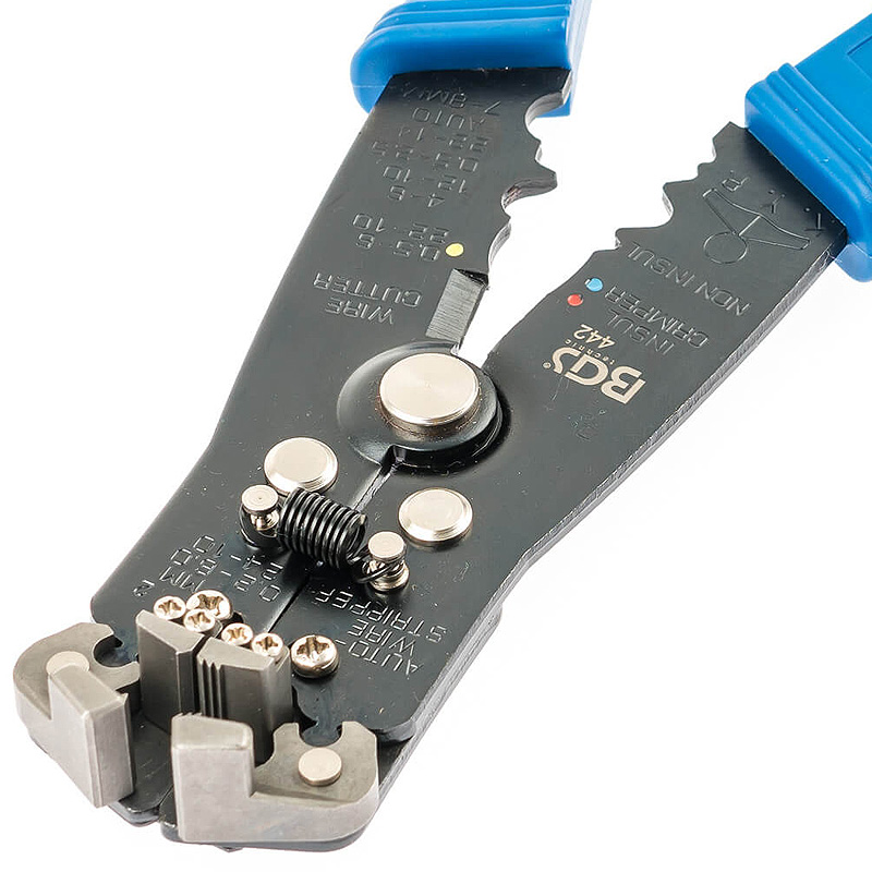 Cleste de dezizolat automat si sertizat papuci izolati si neizolati BGS, 0.13-6mm², 210mm