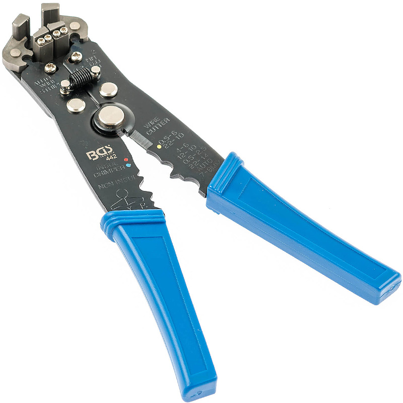 Cleste de dezizolat automat si sertizat papuci izolati si neizolati BGS, 0.13-6mm², 210mm