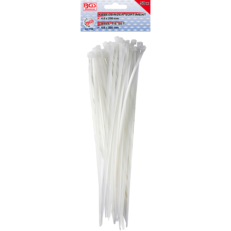 Set 50 coliere plastic, 4.8 x 250 mm