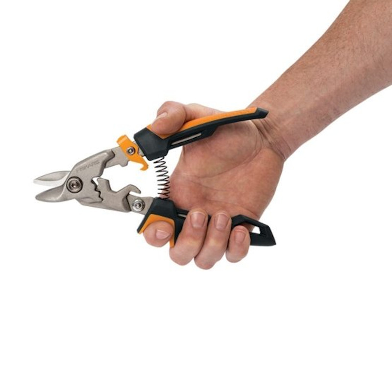 Foarfeca pentru tabla, tip PowerGear™ bulldog, taietura dreapta, Fiskars