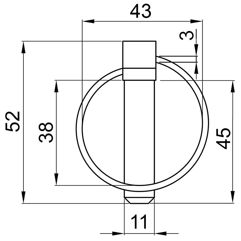 Siguranta cu inel, bolt 11 mm, 2 buc. 