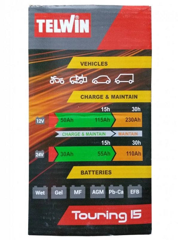 Redresor auto 12-24V cu functie de mentinere TOURING 15