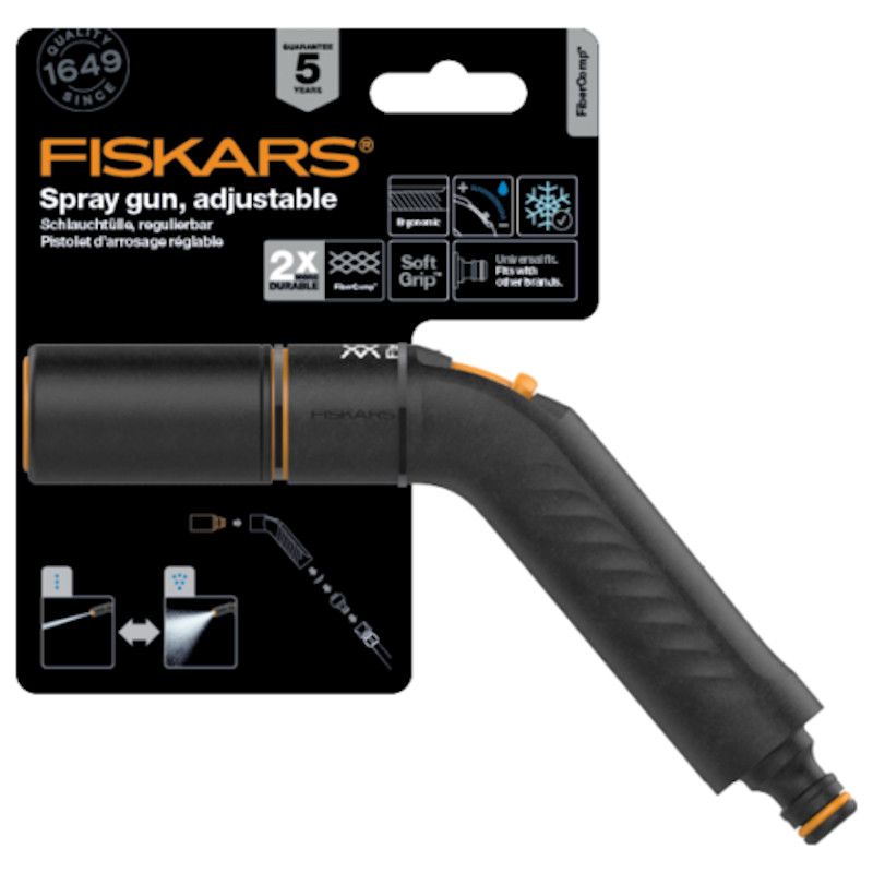 Pistol pentru stropit FISKARS, tip FiberComp™ cu jet reglabil