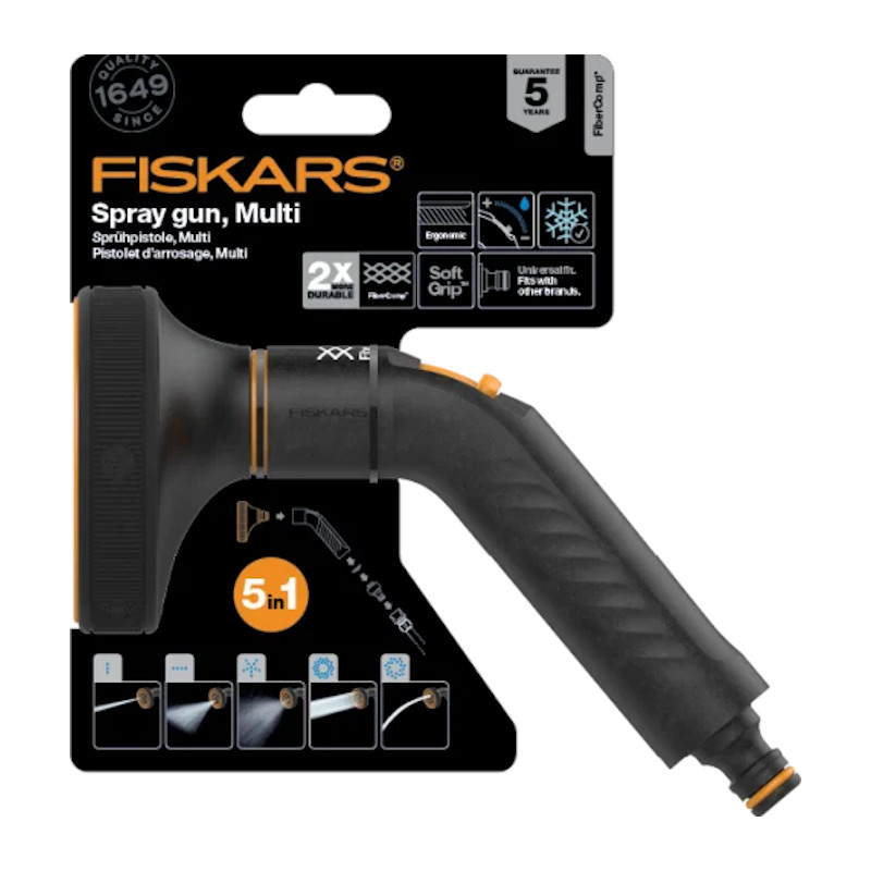 Pistol pentru stropit FISKARS cu 5 jeturi, tip FiberComp™ Multi