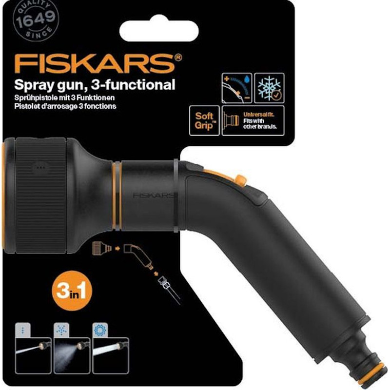 Pistol pentru stropit FISKARS cu 3 jeturi, tip FiberComp™ Multi