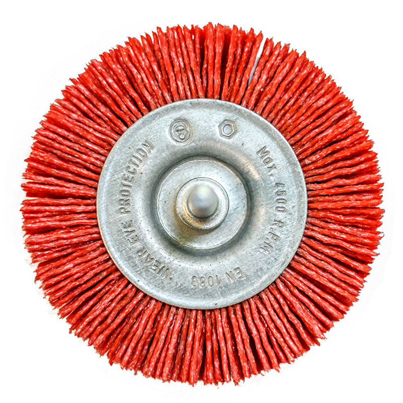 Perie disc pentru masina gaurit, fir plastic gr. 80, 75 mm