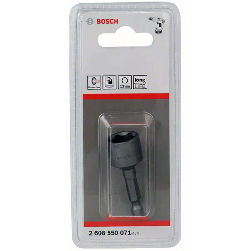 Cheie tubulara magnetica BOSCH, pentru masini de insurubat, 1/4