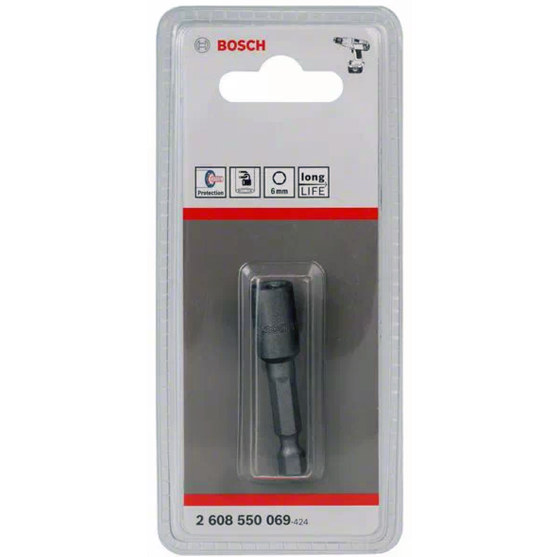 Cheie tubulara magnetica BOSCH, pentru masini de insurubat, 1/4