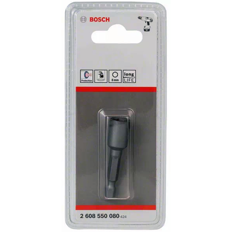 Cheie tubulara magnetica BOSCH, pentru masini de insurubat, 1/4