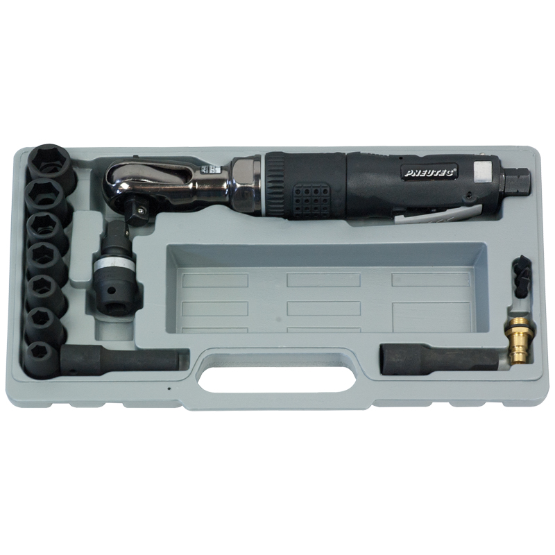 Cheie cu clichet PNEUTEC UT5015DS, 80 Nm, 1/2'' + set chei tubulare 9-19 mm, HITEC LINE