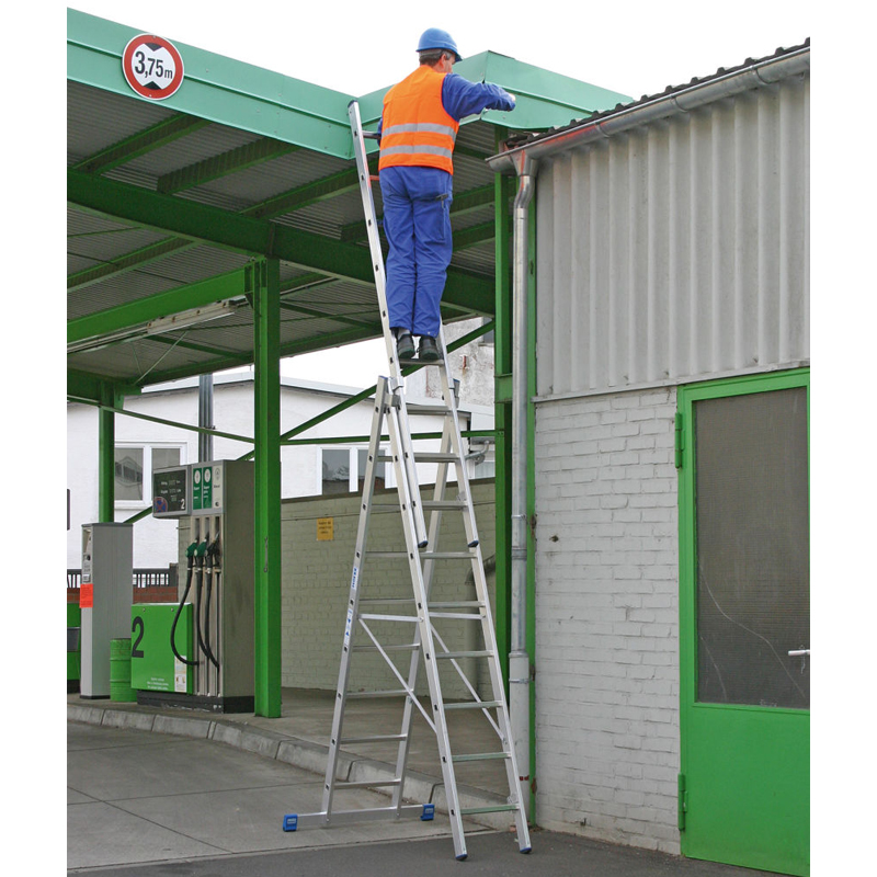 Scara multifunctionala din aluminiu Stabilo, 3x10 trepte, cu functie de egalizare