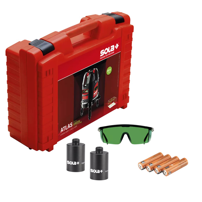 Nivela laser cu 3 linii + punct, Sola ATLAS GREEN, 360 grade