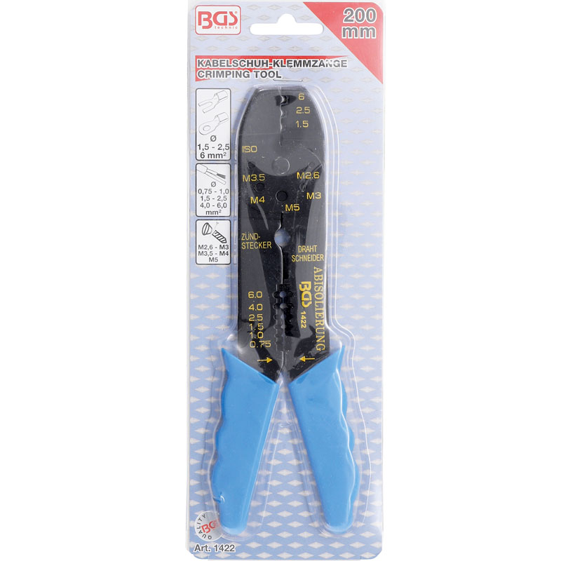 Cleste de dezizolat si sertizat BGS, 0.75 - 6.0 mm², 200 mm