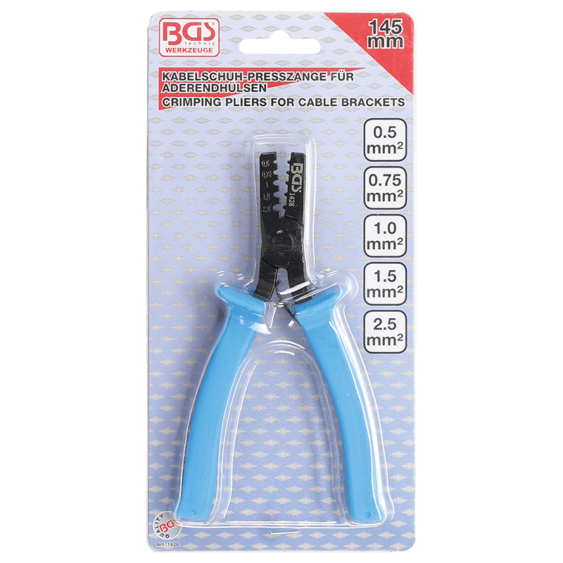 Cleste pentru sertizat papuci BGS, 0.5-2.5 mm², 150mm