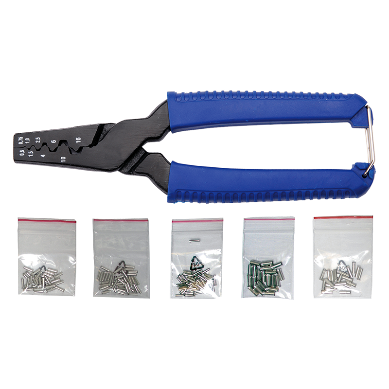 Cleste pentru sertizat papuci BGS, 0.5-16mm², 210mm, 150 papuci 