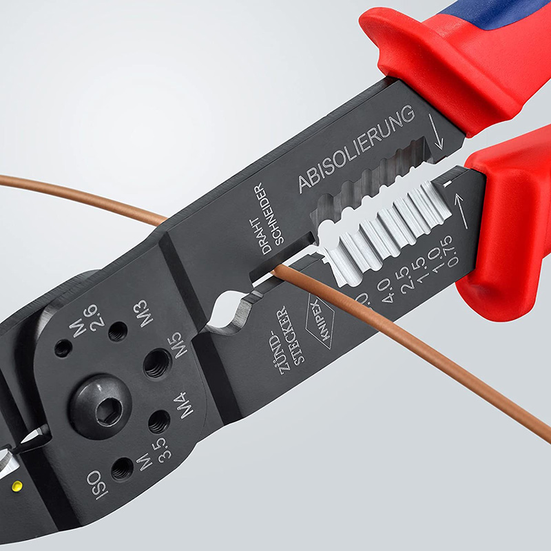 Cleste pentru dezizolat si sertizat papuci izolati, Knipex, 0.5 - 6.0 mm², 230mm