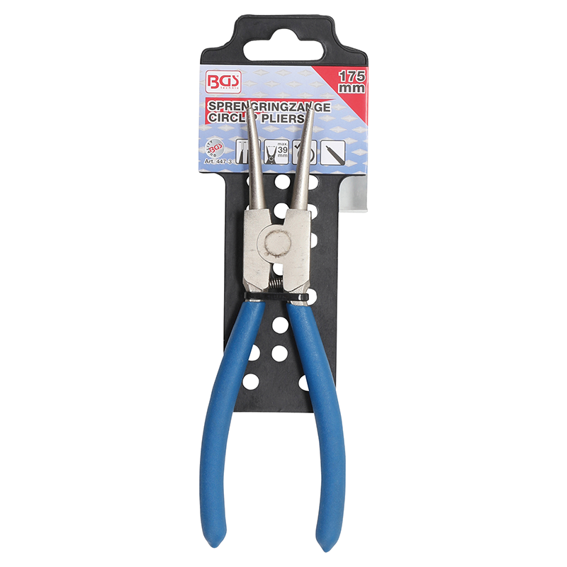 Cleste pentru inele de sigurante exterioare, drept, 175 mm