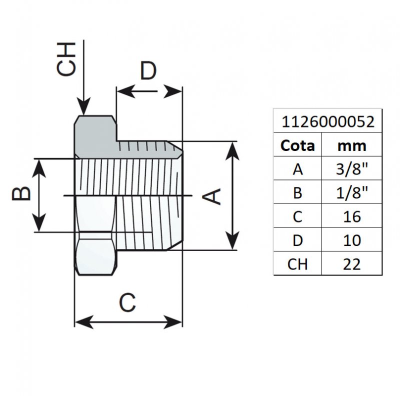 Reductie cu filet 3/8