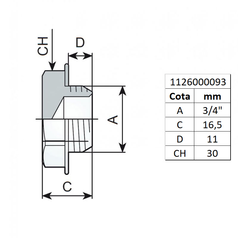 Dop cu filet 3/4