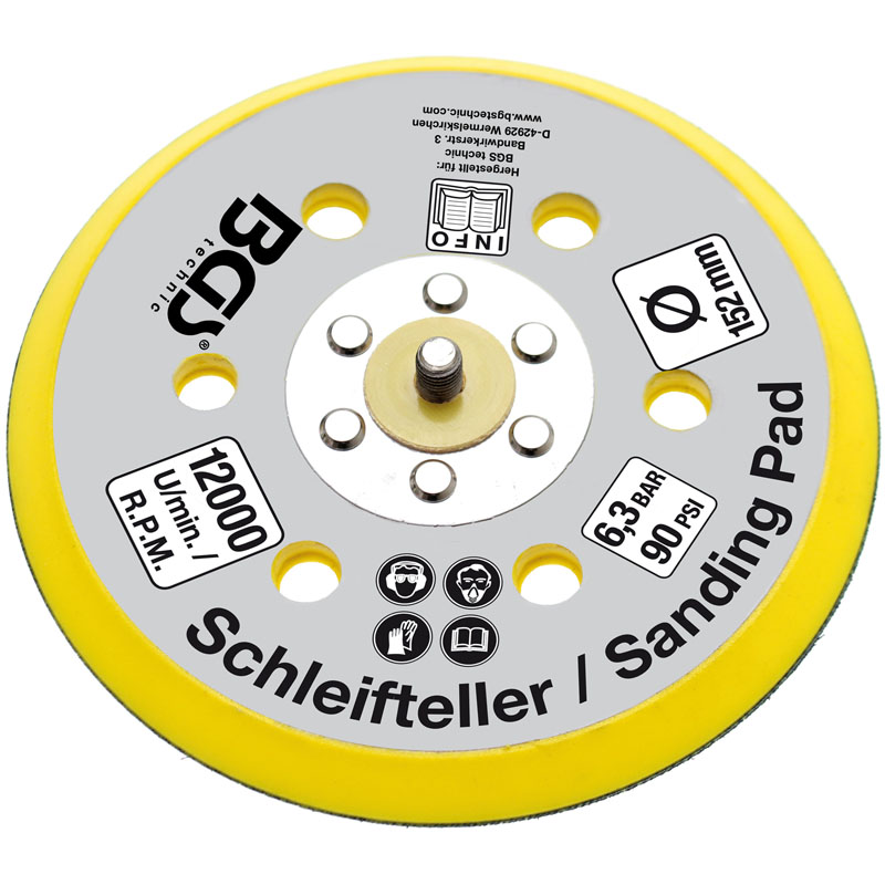 Slefuitor pneumatic cu excentric, 150mm, aspiratie proprie, BGS