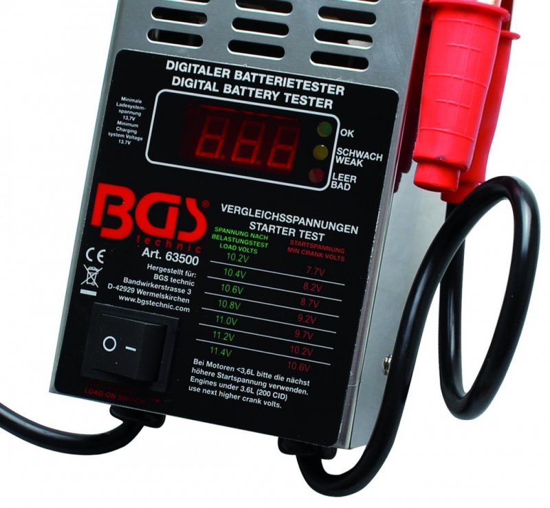 Tester digital pentru baterii, tip BG-63500