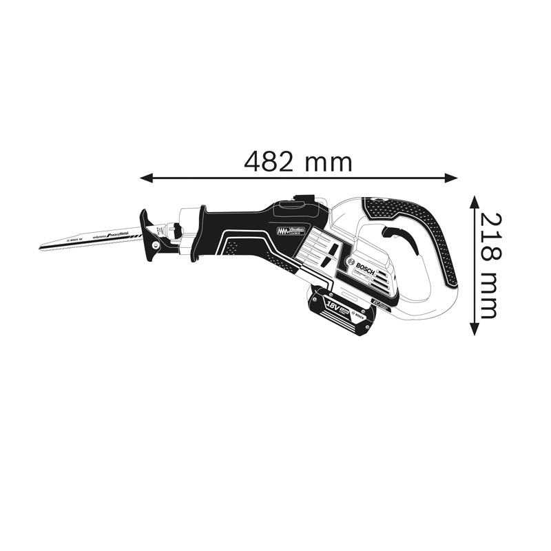 Fierastrau alternativ (sabie) cu 2 acumulatori 18V 5.0Ah, tip GSA 18V-32 Professional