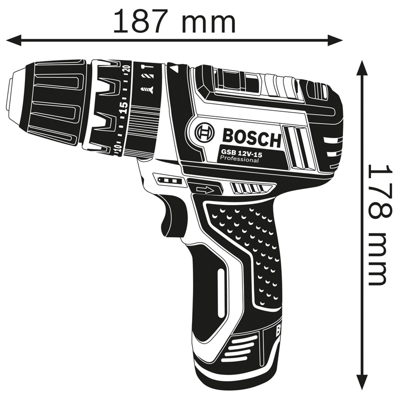 Masina de gaurit/insurubat cu percutie 12V, Li-Ion, 15-30 Nm, SOLO, tip GSB 12V-15