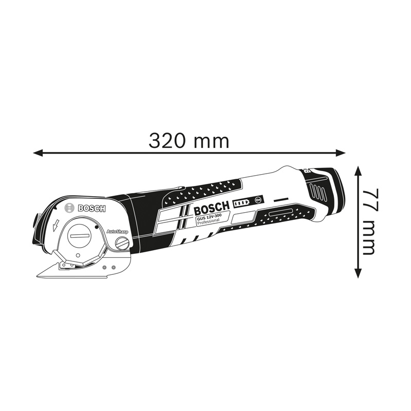 Foarfeca universala 12V, SOLO, tip GUS 12V-300 Professional, BOSCH