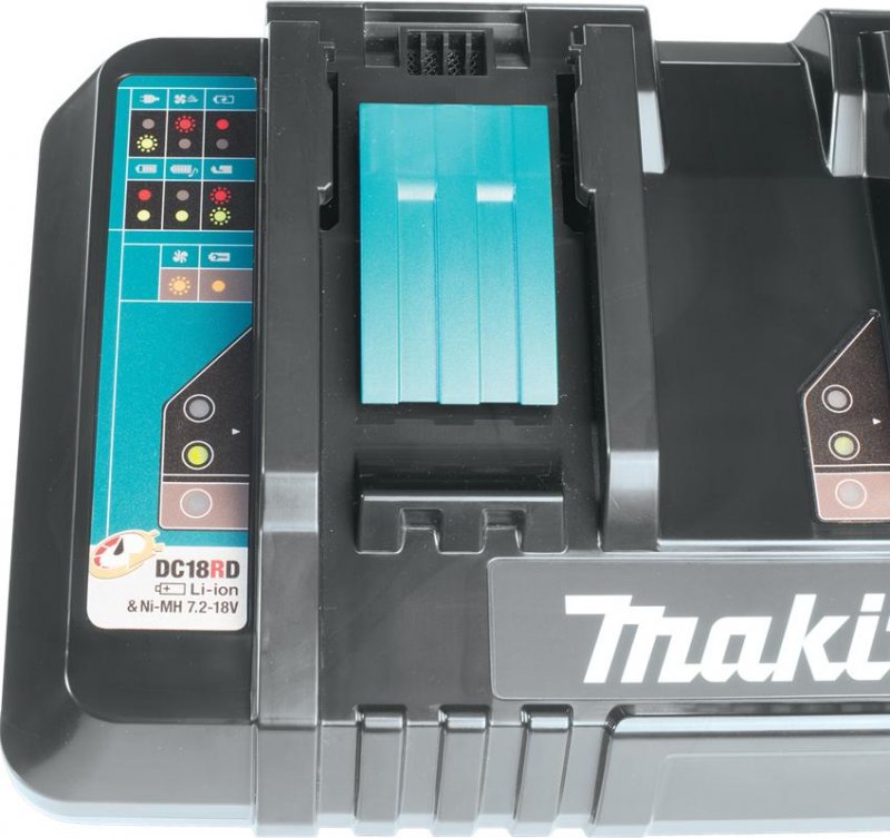 Pachet 2 acumulatori 18V / 6Ah si incarcator dual rapid DC18RD, Makita