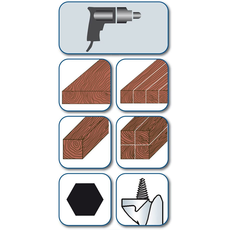 Burghiu (sfredel) pentru lemn, prindere hex., Ø6.0x235x160 mm