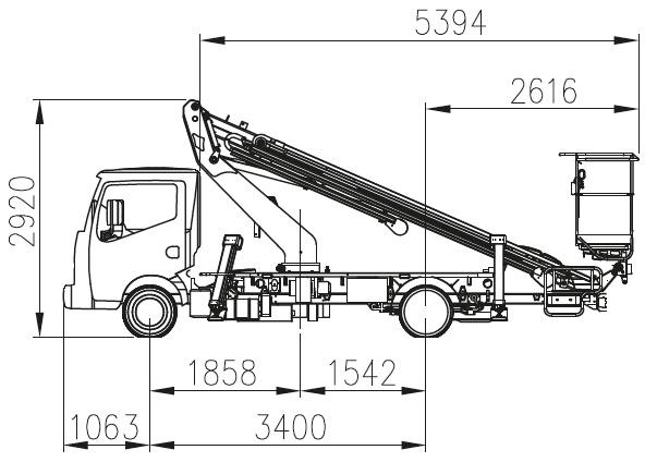 Nacela telescopica montata pe autosasiu tip P21T10