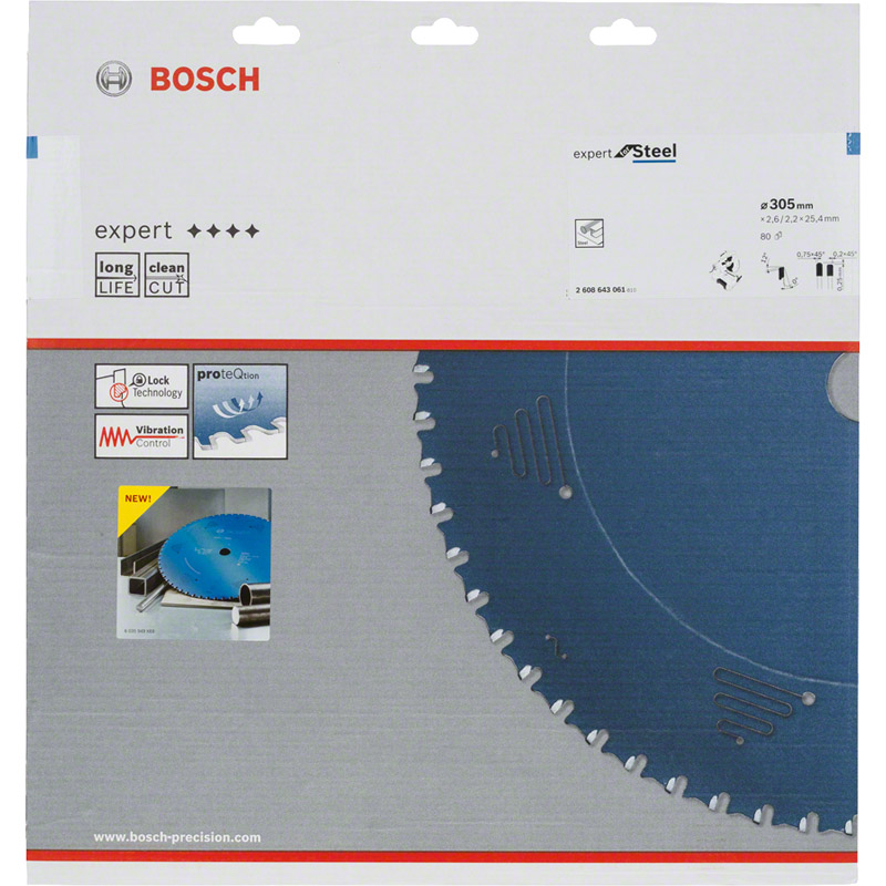 Disc pentru fierastrau circular, 305 x 25.4 mm, 80 dinti, tip EXPERT METAL