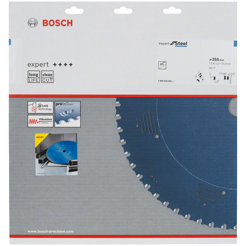 Disc pentru fierastrau circular, 355 x 25.4 mm, 80 dinti, tip EXPERT METAL