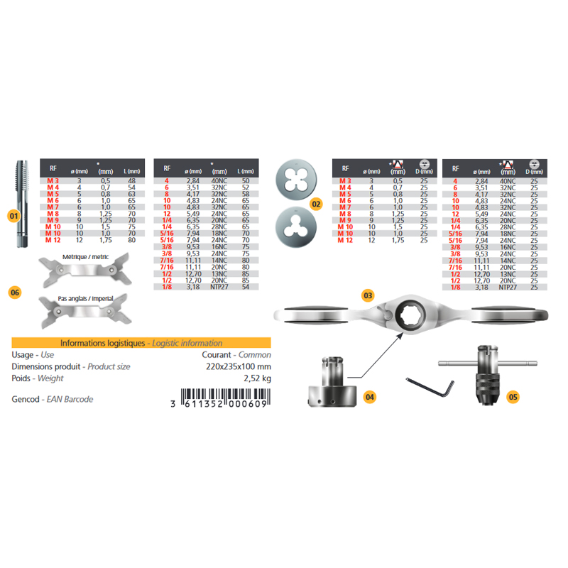 Set tarozi si filiere, 60 piese, Peugeot