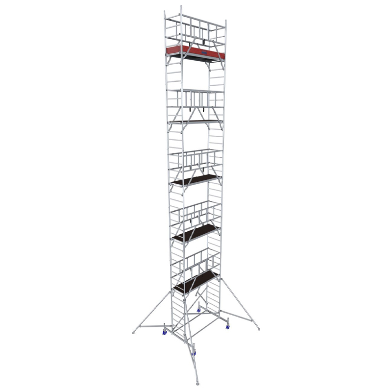 Schela Protec 0,6 x 2m, aluminiu, inaltime lucru 11.3m, inaltime schela 10.45m, inaltime platforma 9.3m (0+2+4+(3*3)+(4*Stabilizatoare))