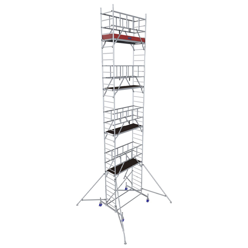 Schela Protec 0,6 x 2m, aluminiu, inaltime lucru 10.3m, inaltime schela 9.45m, inaltime platforma 8.3m (0+1+4+(3*3)+(4*Stabilizatoare))