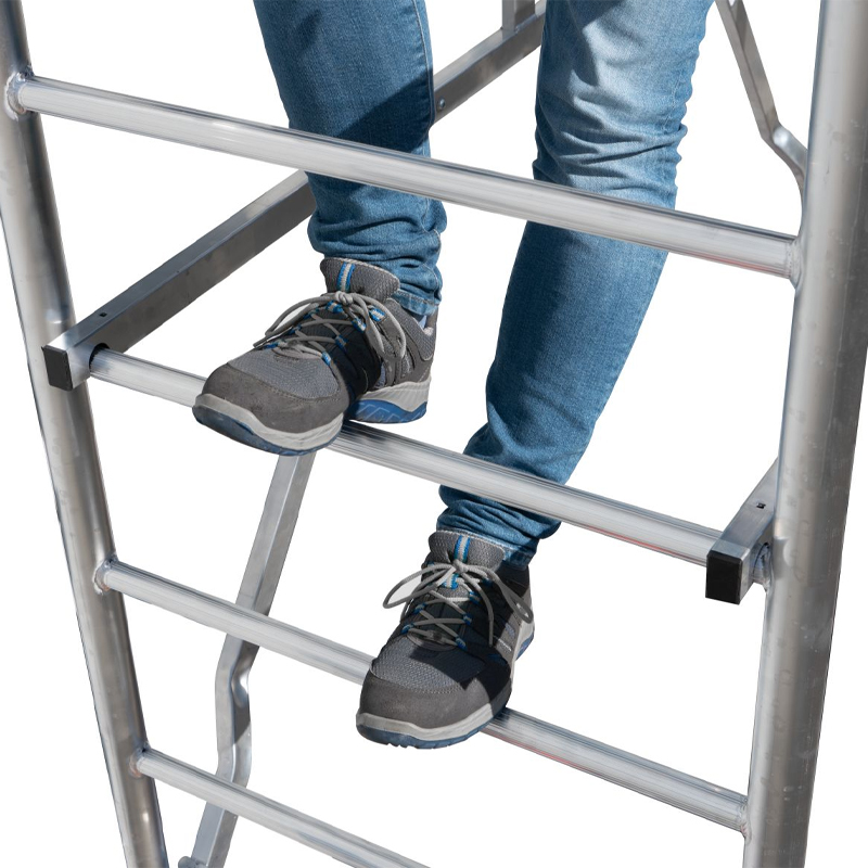 Schela Protec 0,6 x 2m, aluminiu, inaltime lucru 6.3m, inaltime schela 5.45m, inaltime platforma 4.3m (0+1+3+4)