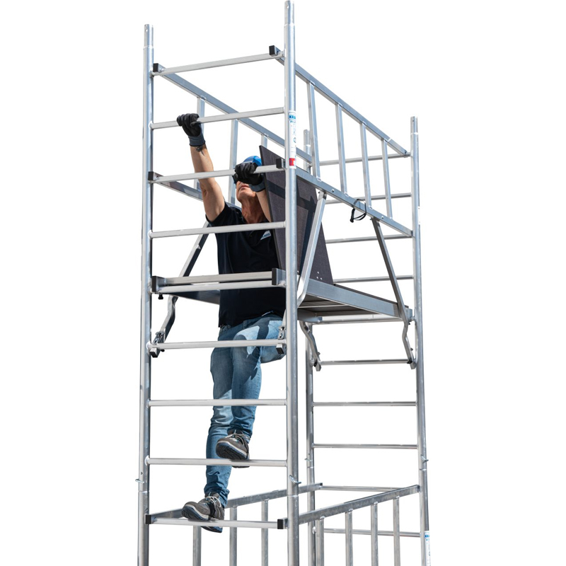 Schela Protec 0,6 x 2m, aluminiu, inaltime lucru 6.3m, inaltime schela 5.45m, inaltime platforma 4.3m (0+1+3+4)