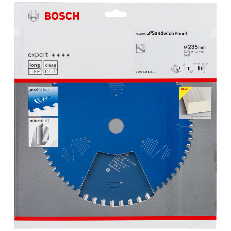 Disc placat pentru circular, 235 x 30 mm, 50 dinti, Expert for Sandwich Panel