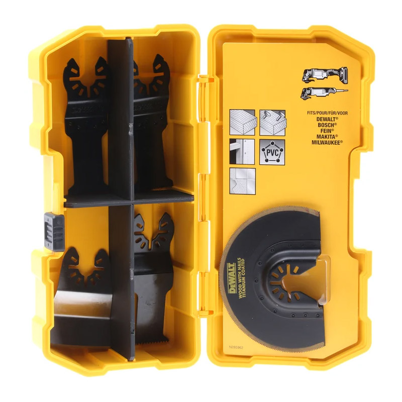 Set 5 lame (panze) pentru masini multifunctionale (fierastraie electrice), taieri in lemn, PVC, rigips, Dewalt tip DT20715-QZ