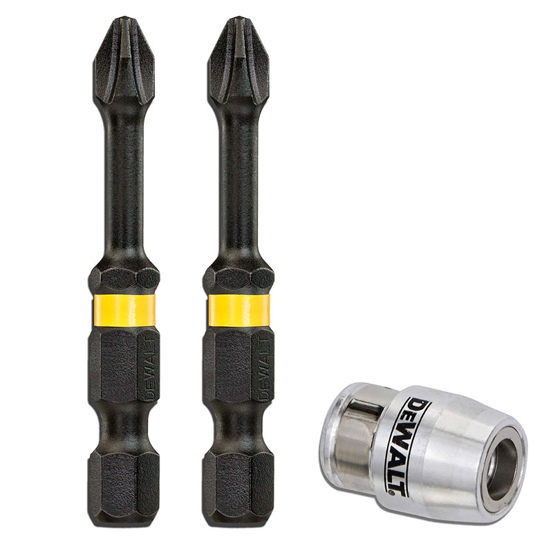 Set 2 biti magnetici Extreme FLEXTORQ PH2 x 50 mm si adaptor, DeWalt DT70536T-QZ