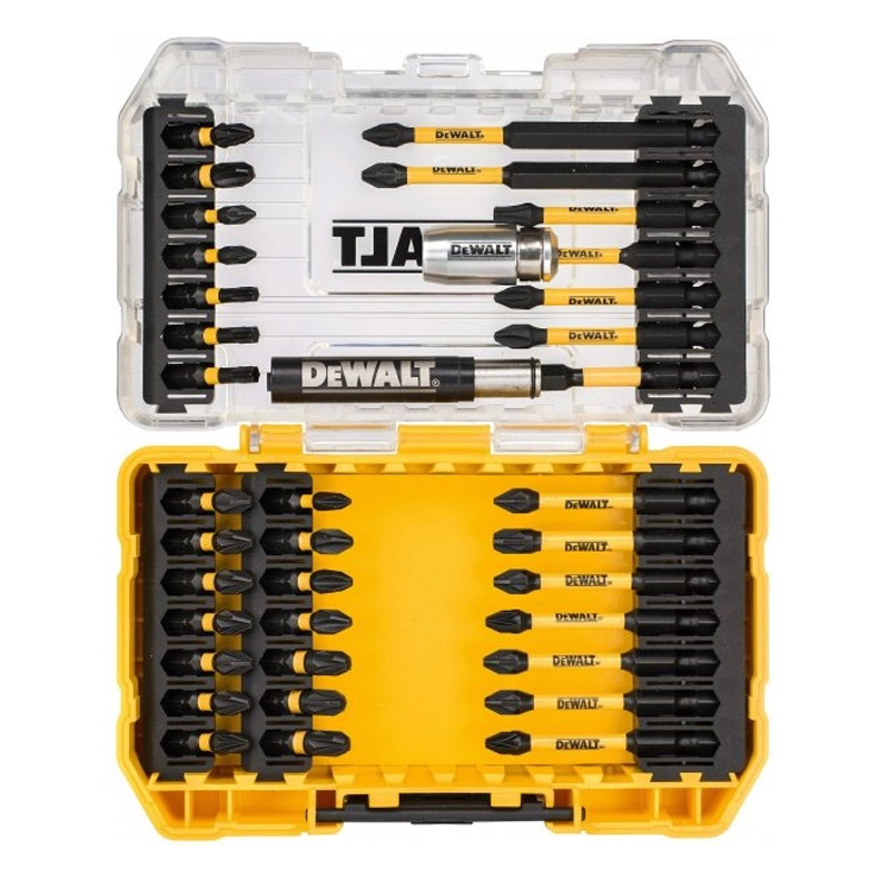 Set 37 accesorii insurubare de impact, cu suport magnetic si dispozitiv magnetic de fixat suruburi, tip Dewalt DT70731T-QZ FLEXTORQ