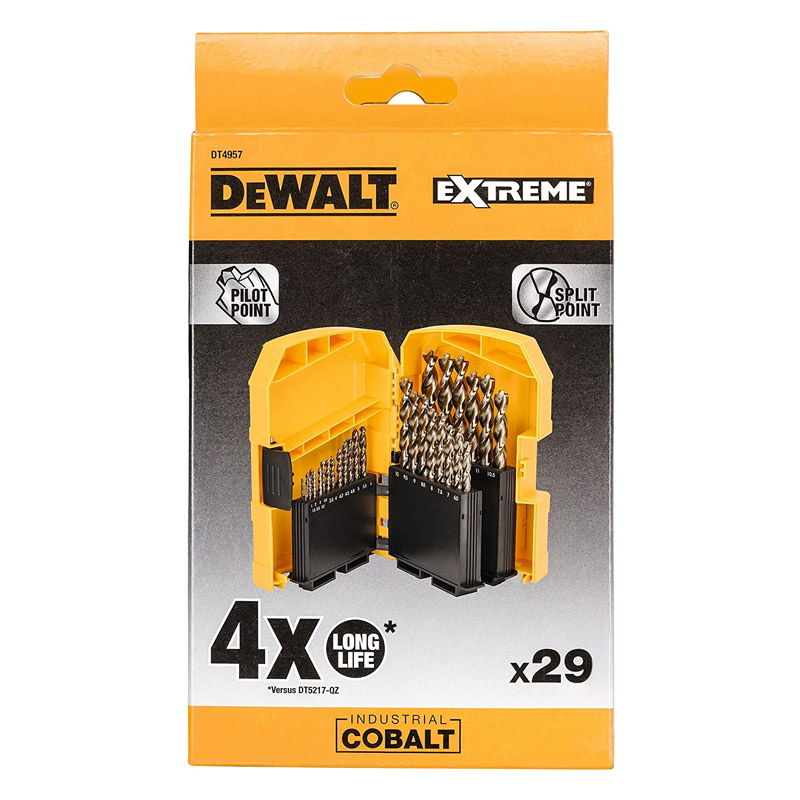 Set 29 burghie pentru metal industriale HSS Cobalt, DT4957-QZ DeWalt