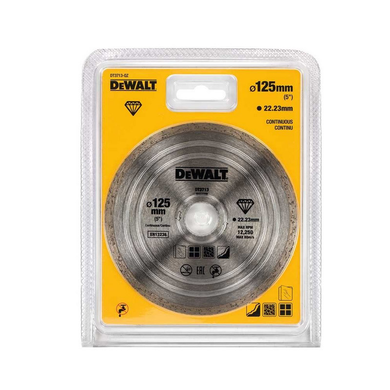 Disc diamantat continuu pentru materiale de santier, 125x22.2 mm, tip DT3713-QZ